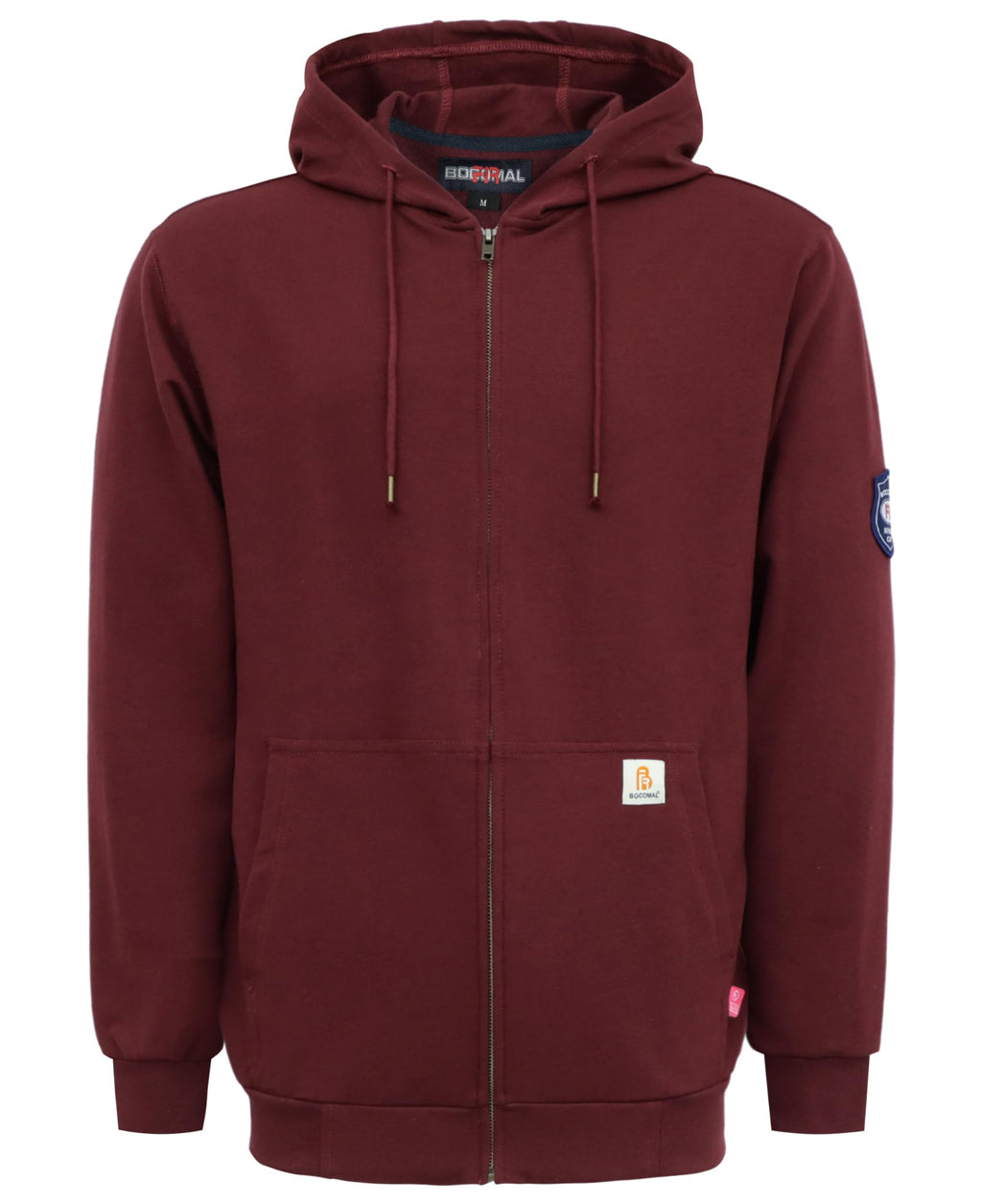 BOCOMAL FR Hoodies Zipper Front for Summer 7.5oz Lightweight Cotton Flame Resistant Sweatshirt（Non Fleece）