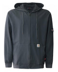 BOCOMAL FR Hoodies Zipper Front for Summer 7.5oz Lightweight Cotton Flame Resistant Sweatshirt（Non Fleece）