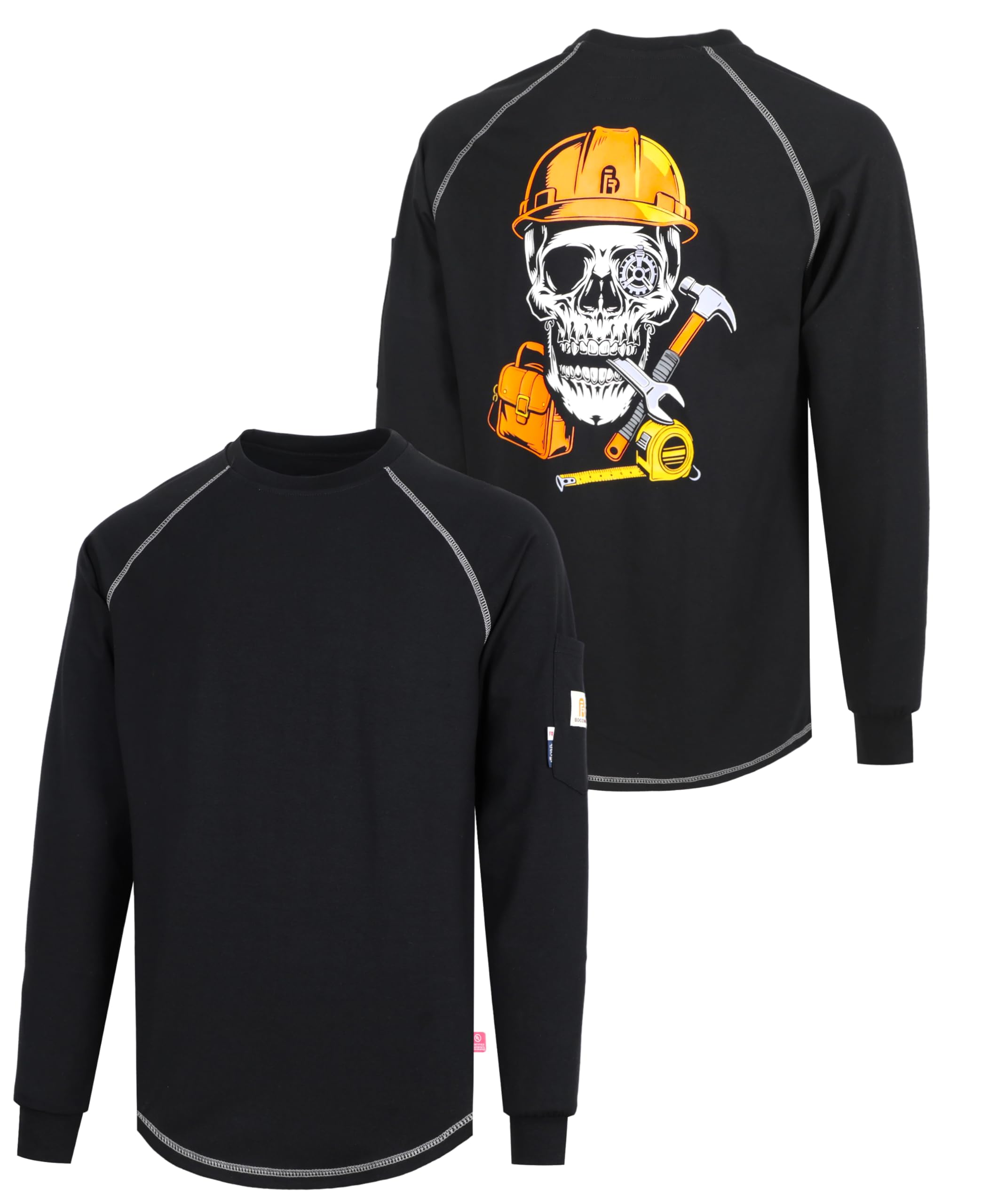 BOCOMAL FR Shirts Heather Series 6oz Flame Resistant T Shirt NFPA2112 CAT2 Fire Retardant Crew Work Shirt
