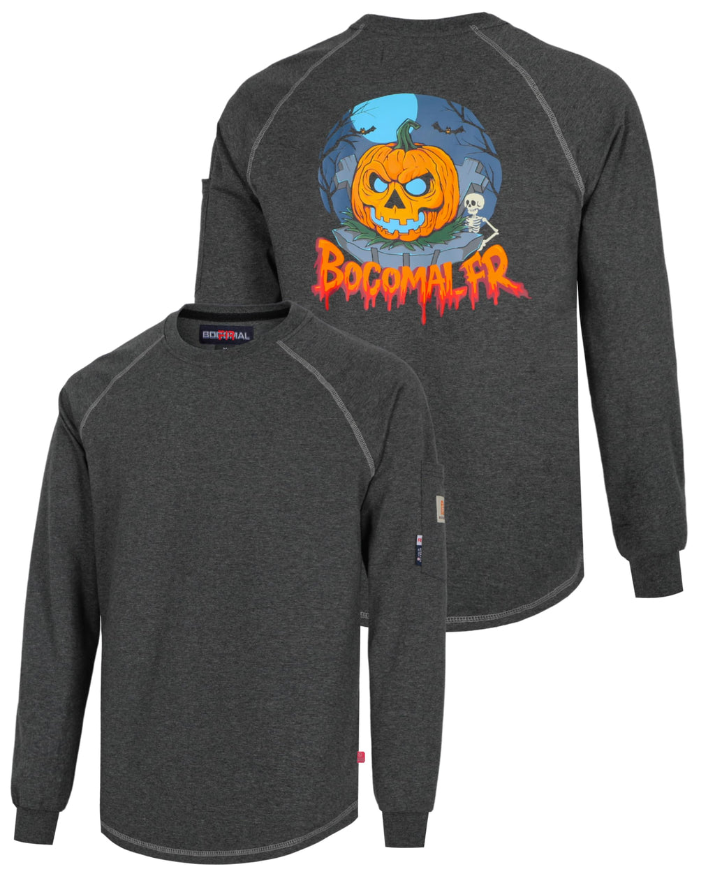BOCOMAL FR Shirts Heather Series 6oz Flame Resistant T Shirt NFPA2112 CAT2 Fire Retardant Crew Work Shirt