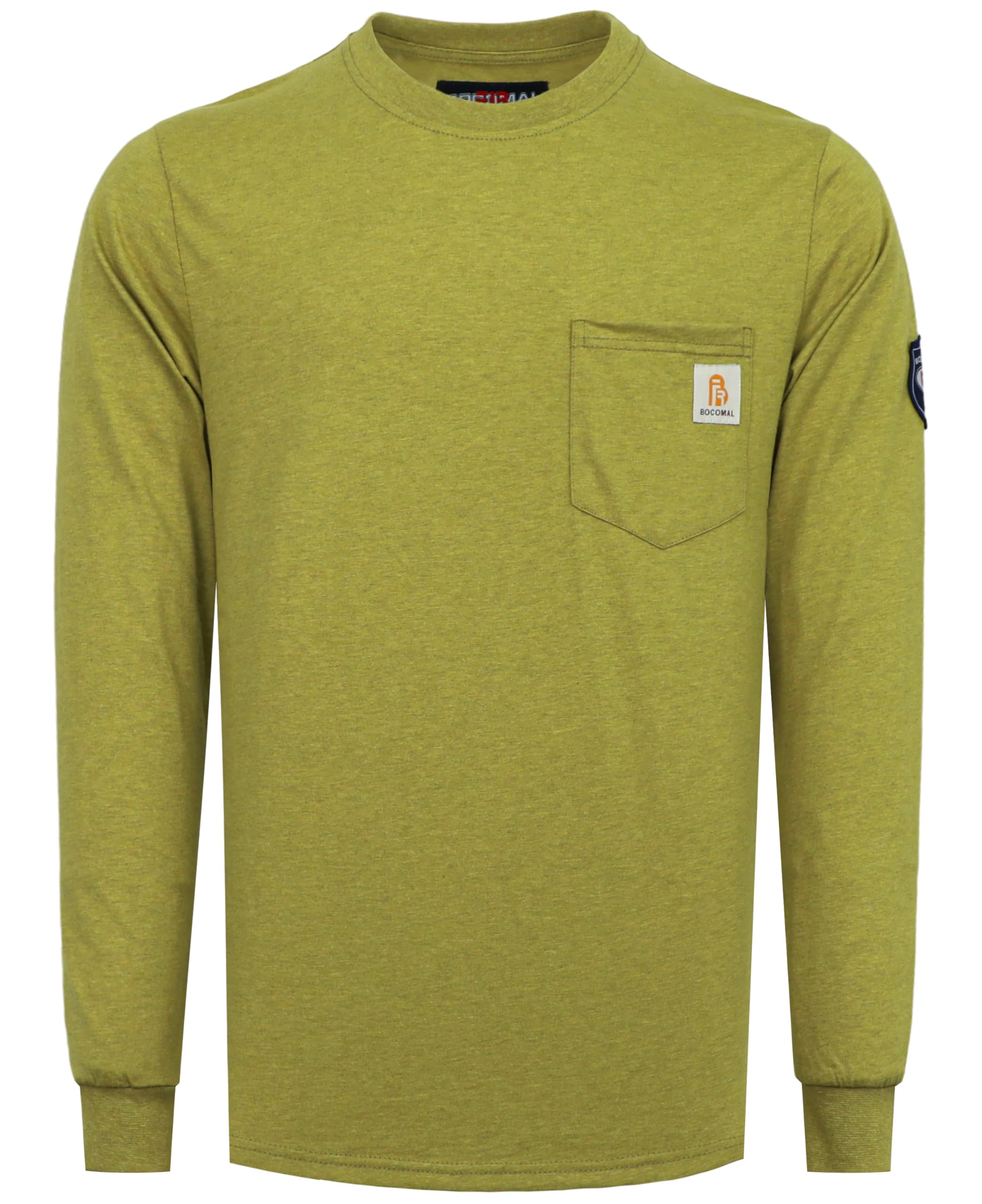 BOCOMAL FR Shirts Lightweight Classic Crew Long Sleeve Fire Resistant Shirt CAT2