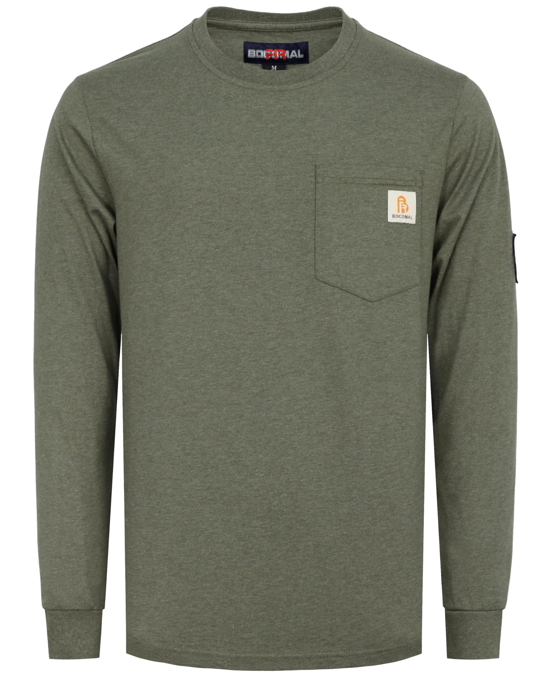 BOCOMAL FR Shirts Lightweight Classic Crew Long Sleeve Fire Resistant Shirt CAT2