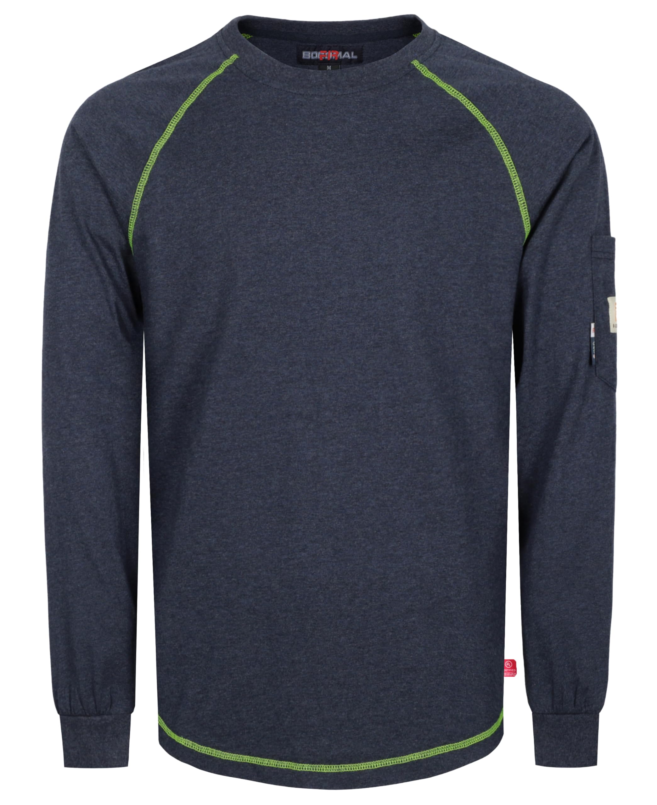 BOCOMAL FR Shirts Heather Series 6oz Flame Resistant T Shirt NFPA2112 CAT2 Fire Retardant Crew Work Shirt