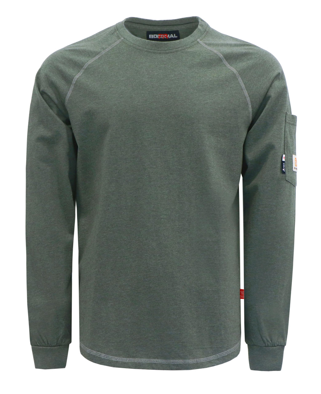 BOCOMAL FR Shirts Heather Series 6oz Flame Resistant T Shirt NFPA2112 CAT2 Fire Retardant Crew Work Shirt
