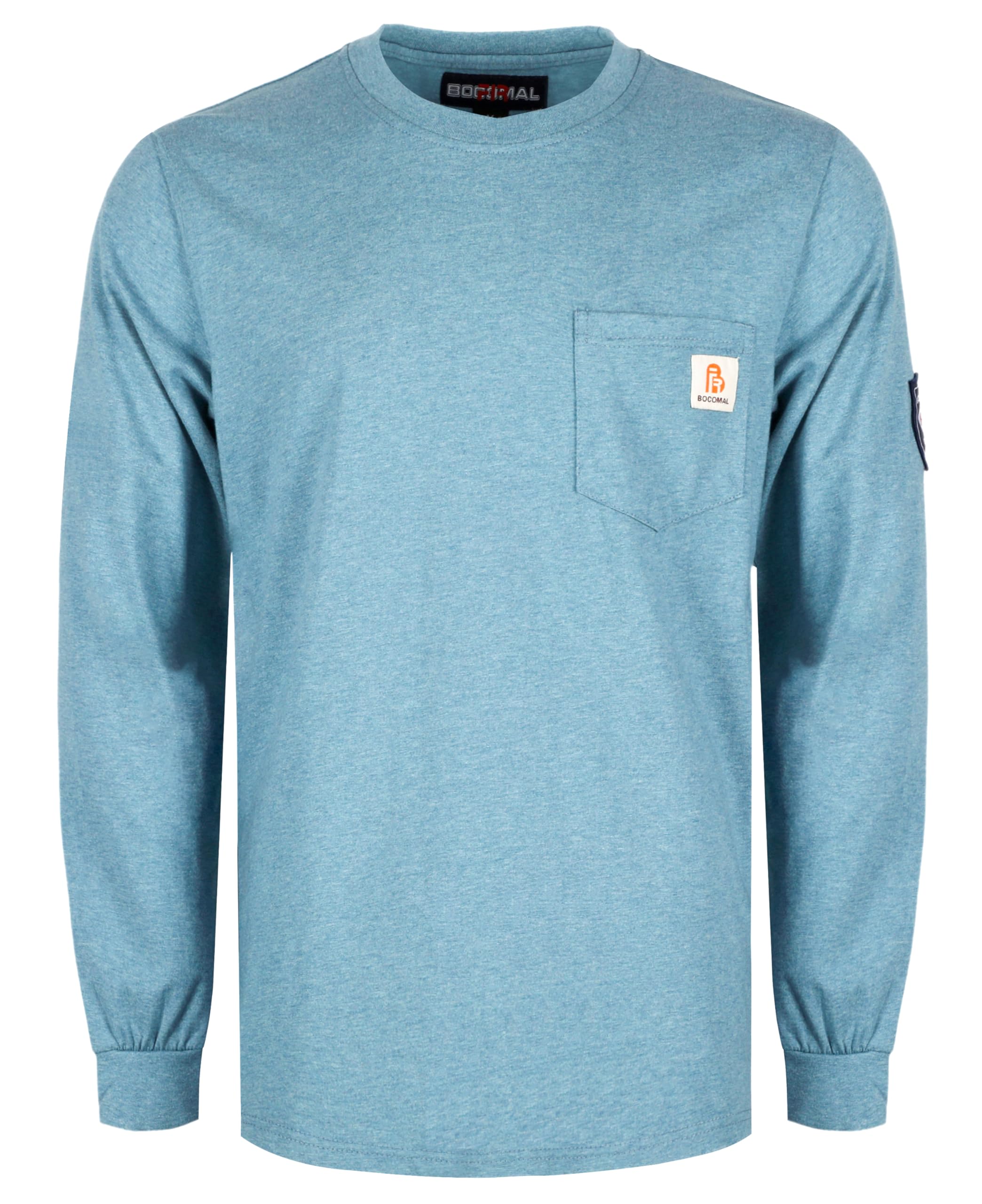 BOCOMAL FR Shirts Lightweight Classic Crew Long Sleeve Fire Resistant Shirt CAT2