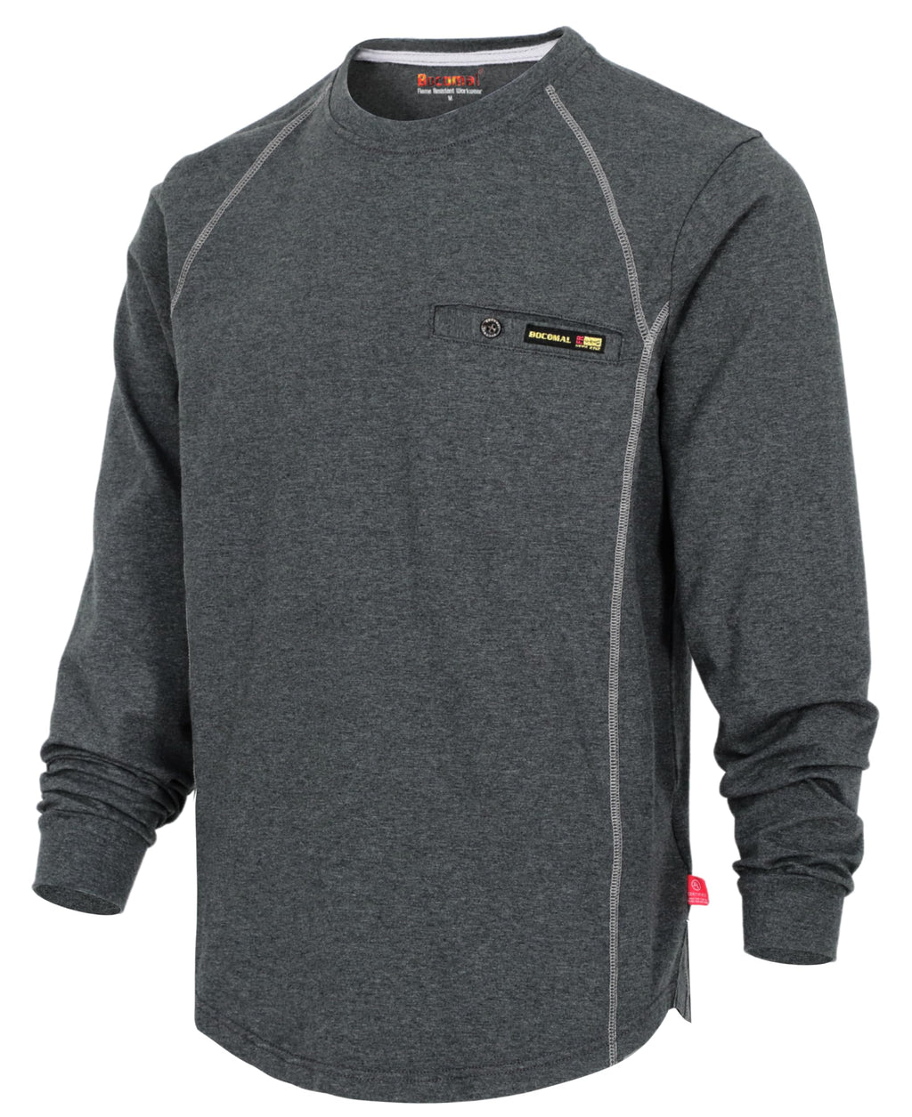BOCOMAL FR Shirts for Men Melt Pocket Lightweight Crew T-Shirt NFPA2112/CAT2 Fire Resistant Work Shirt