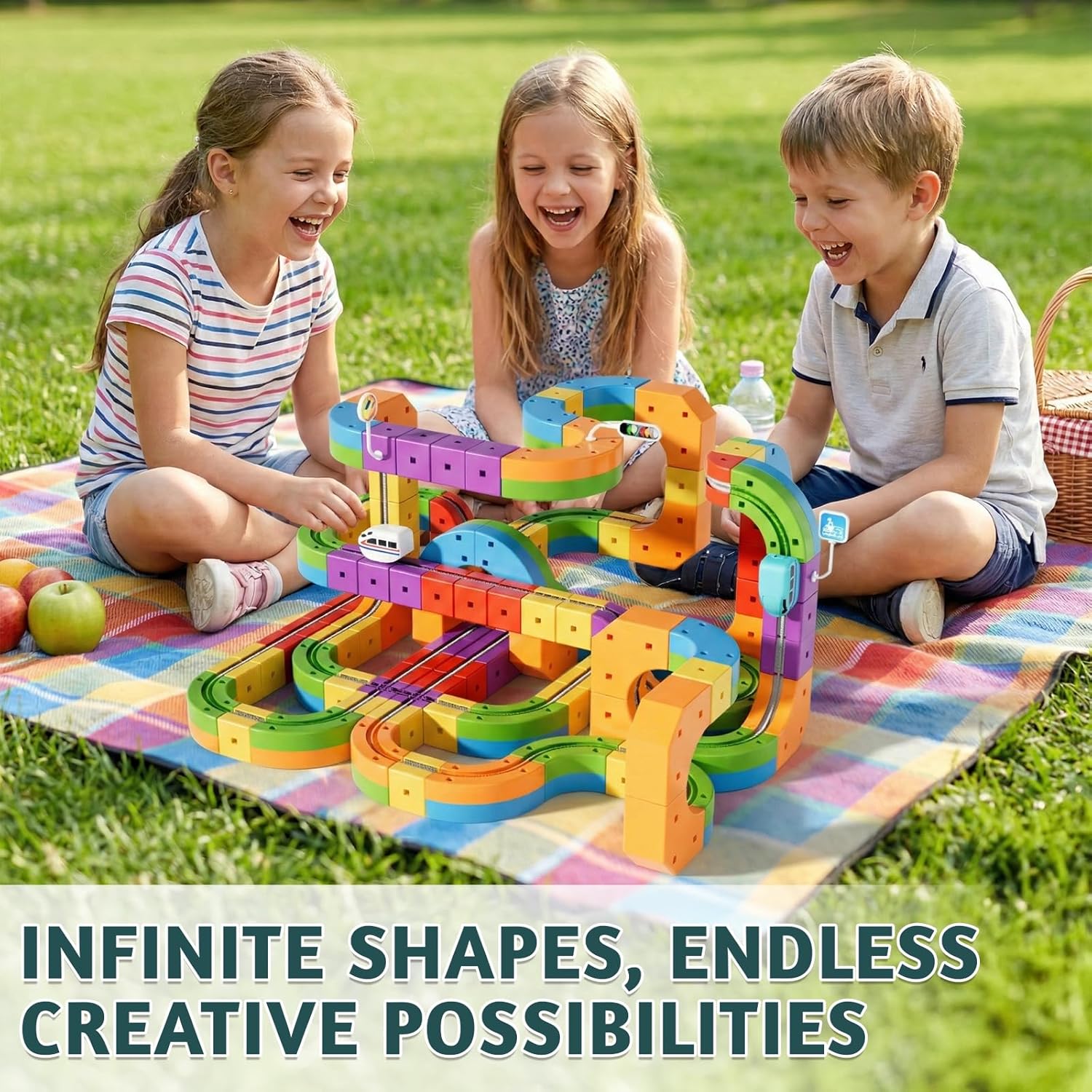 klick Rail Electric Train Set 3D Magic Flexible Race Track for Kids 3 4 5 6 7 8 Years Old, Race Car Track with Anti-Gravity, Educational STEM LearningToy for Boys Girls Birthday