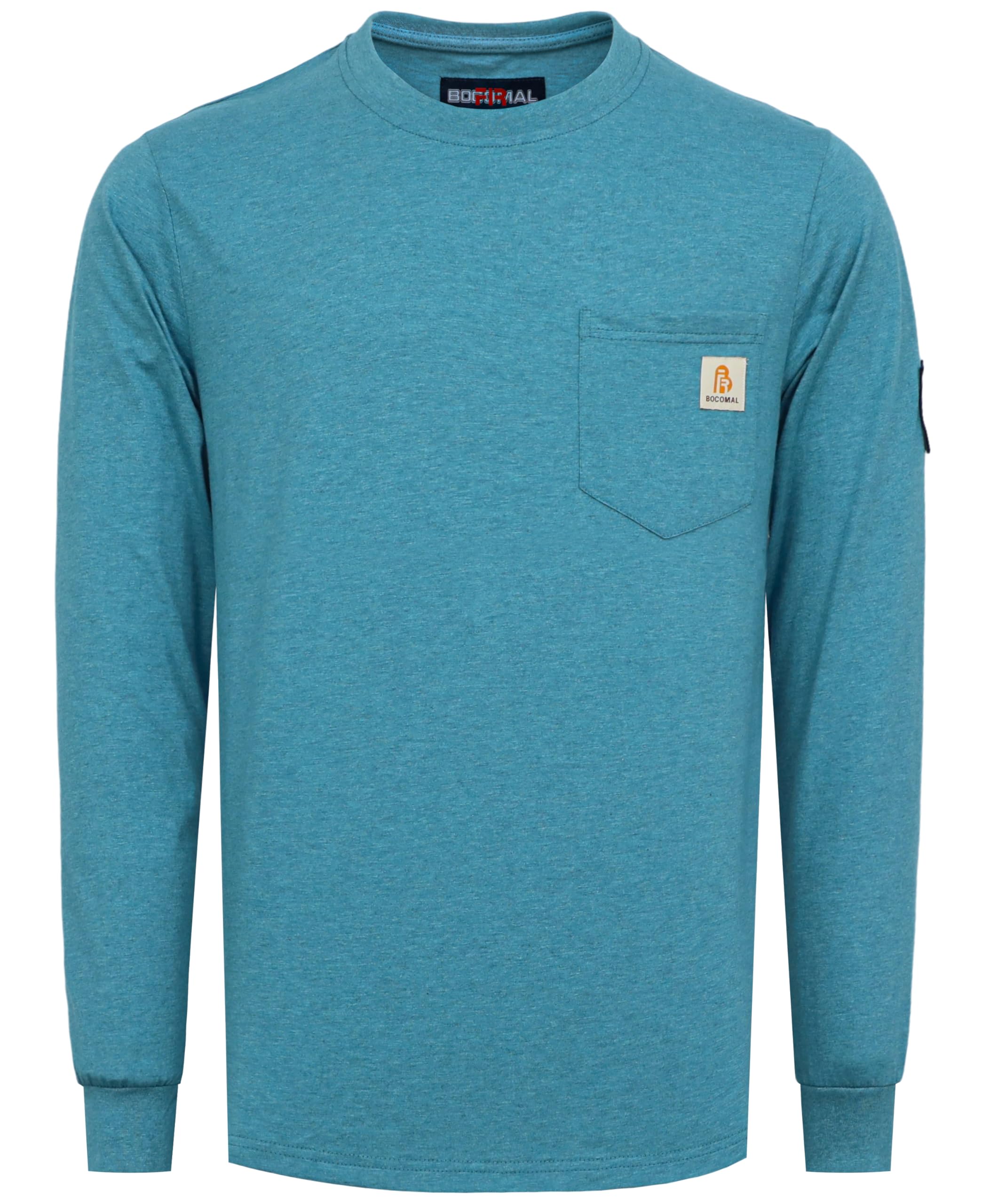 BOCOMAL FR Shirts Lightweight Classic Crew Long Sleeve Fire Resistant Shirt CAT2