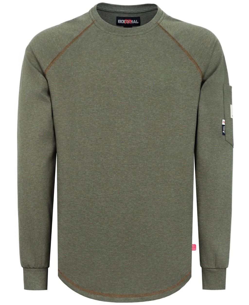 BOCOMAL FR Shirts Heather Series 6oz Flame Resistant T Shirt NFPA2112 CAT2 Fire Retardant Crew Work Shirt
