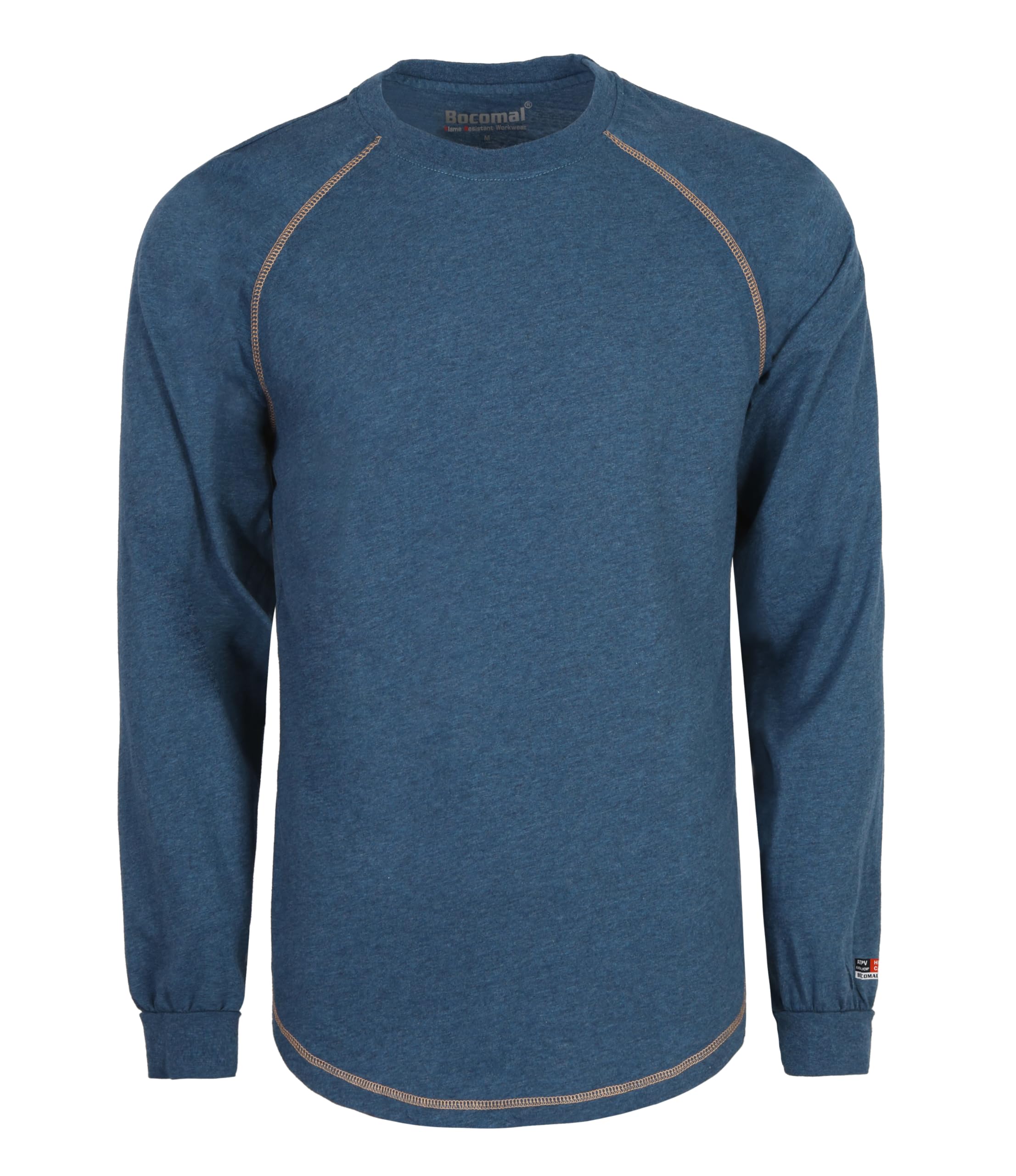 BOCOMAL FR Shirts for Summer 4oz EX Light Weight Flame Resistant Base Layer CAT1 Fire Retardant Crew Shirt