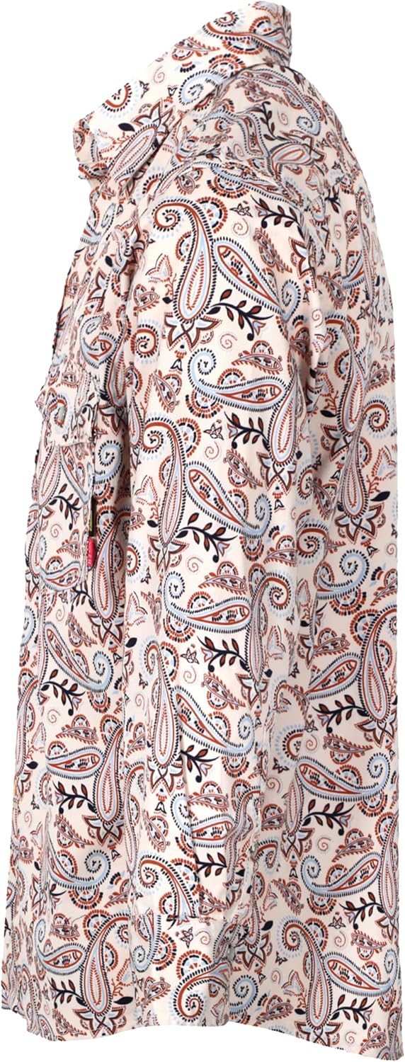 BOCOMAL FR Shirts Printed Paisley/Hawaii Lightweight Pearl Snaps/Button Down Flame Resistant NFPA2112 CAT2 Work Shirt