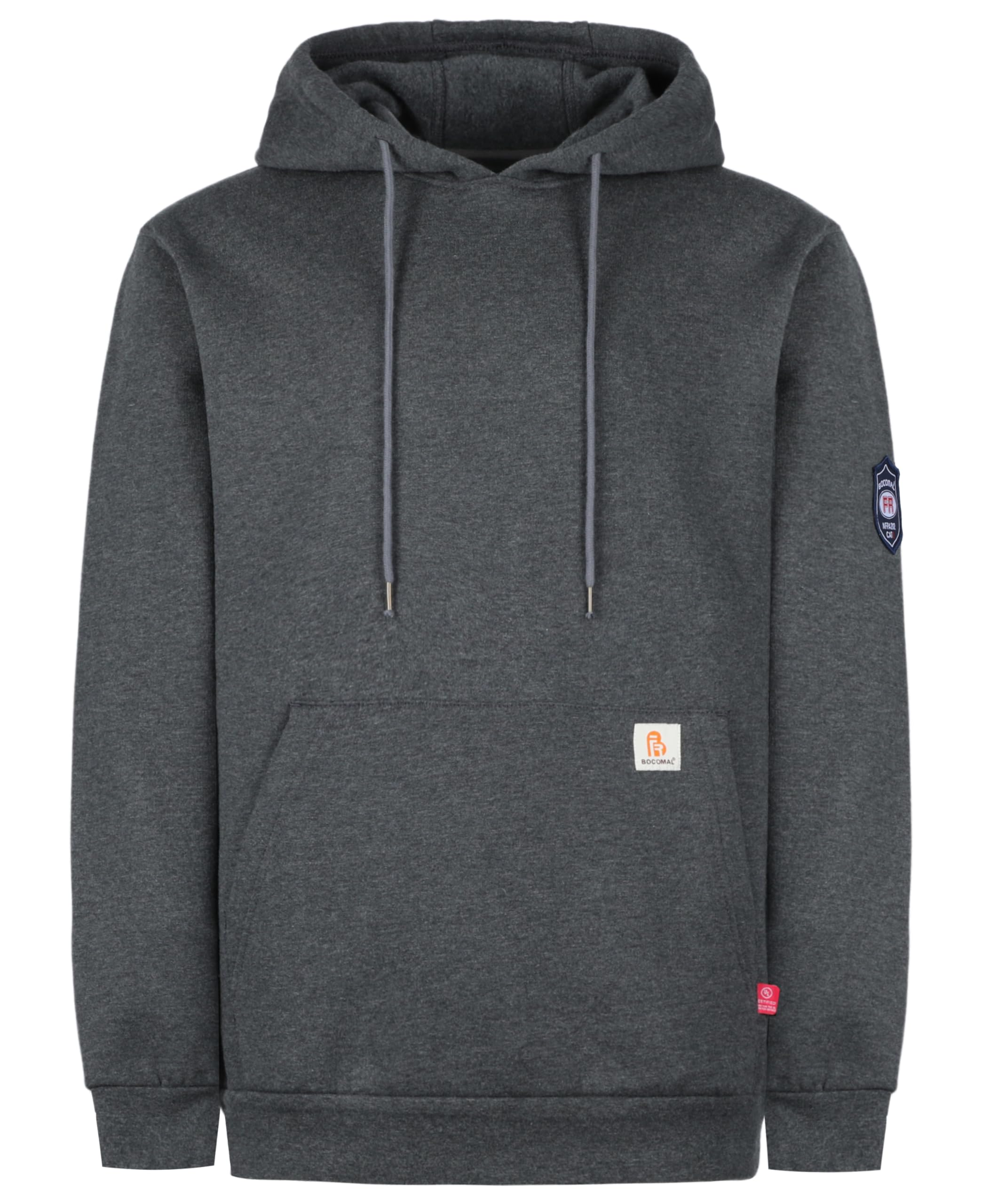 BOCOMAL FR Hoodies Pullover 10.5oz Cotton Fleece Flame Resistant Hooded Sweatshirts