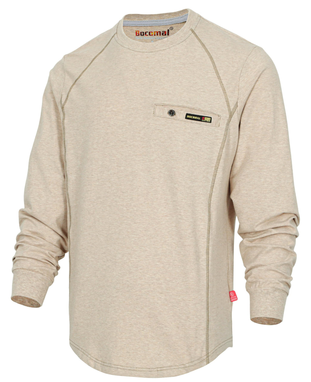 BOCOMAL FR Shirts for Men Melt Pocket Lightweight Crew T-Shirt NFPA2112/CAT2 Fire Resistant Work Shirt