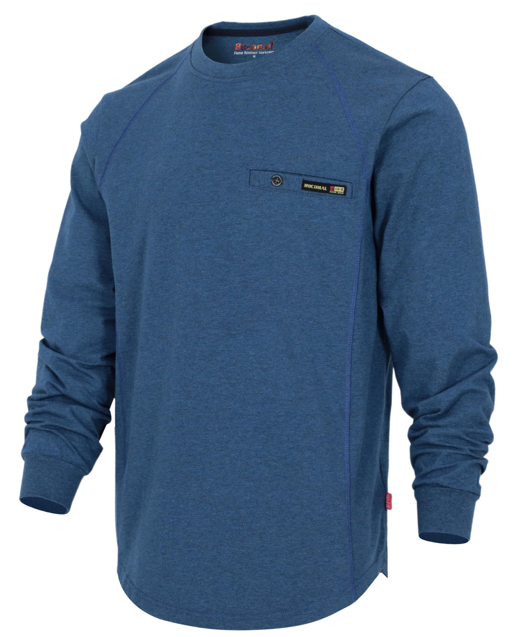 BOCOMAL FR Shirts for Men Melt Pocket Lightweight Crew T-Shirt NFPA2112/CAT2 Fire Resistant Work Shirt