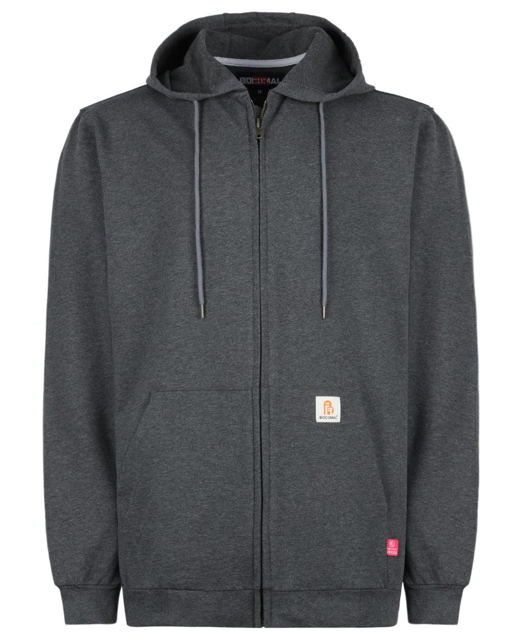 BOCOMAL FR Hoodies Zipper Front for Summer 7.5oz Lightweight Cotton Flame Resistant Sweatshirt（Non Fleece）