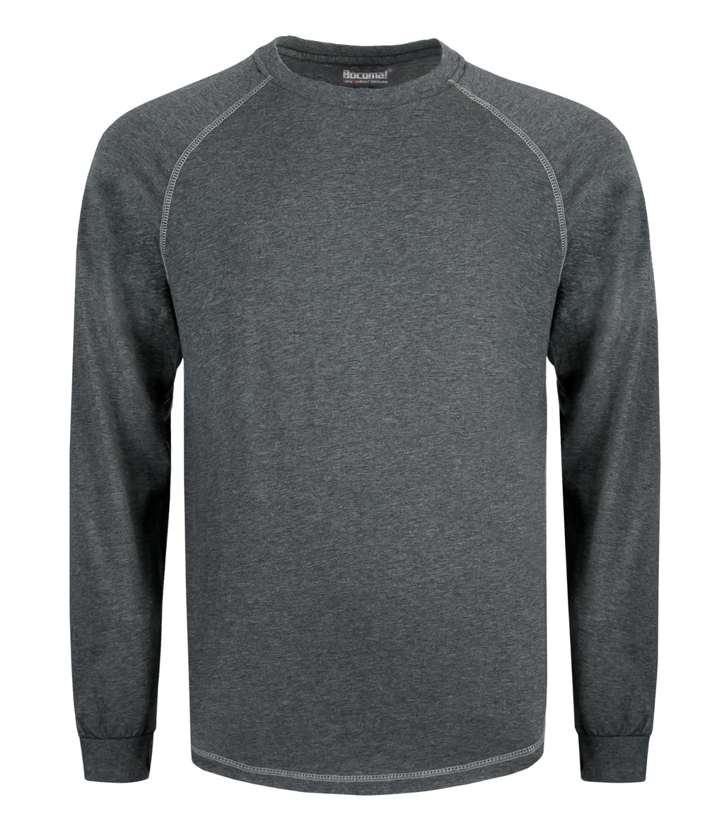 BOCOMAL FR Shirts for Summer 4oz EX Light Weight Flame Resistant Base Layer CAT1 Fire Retardant Crew Shirt