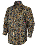 BOCOMAL FR Shirts Printed Paisley/Hawaii Lightweight Pearl Snaps/Button Down Flame Resistant NFPA2112 CAT2 Work Shirt
