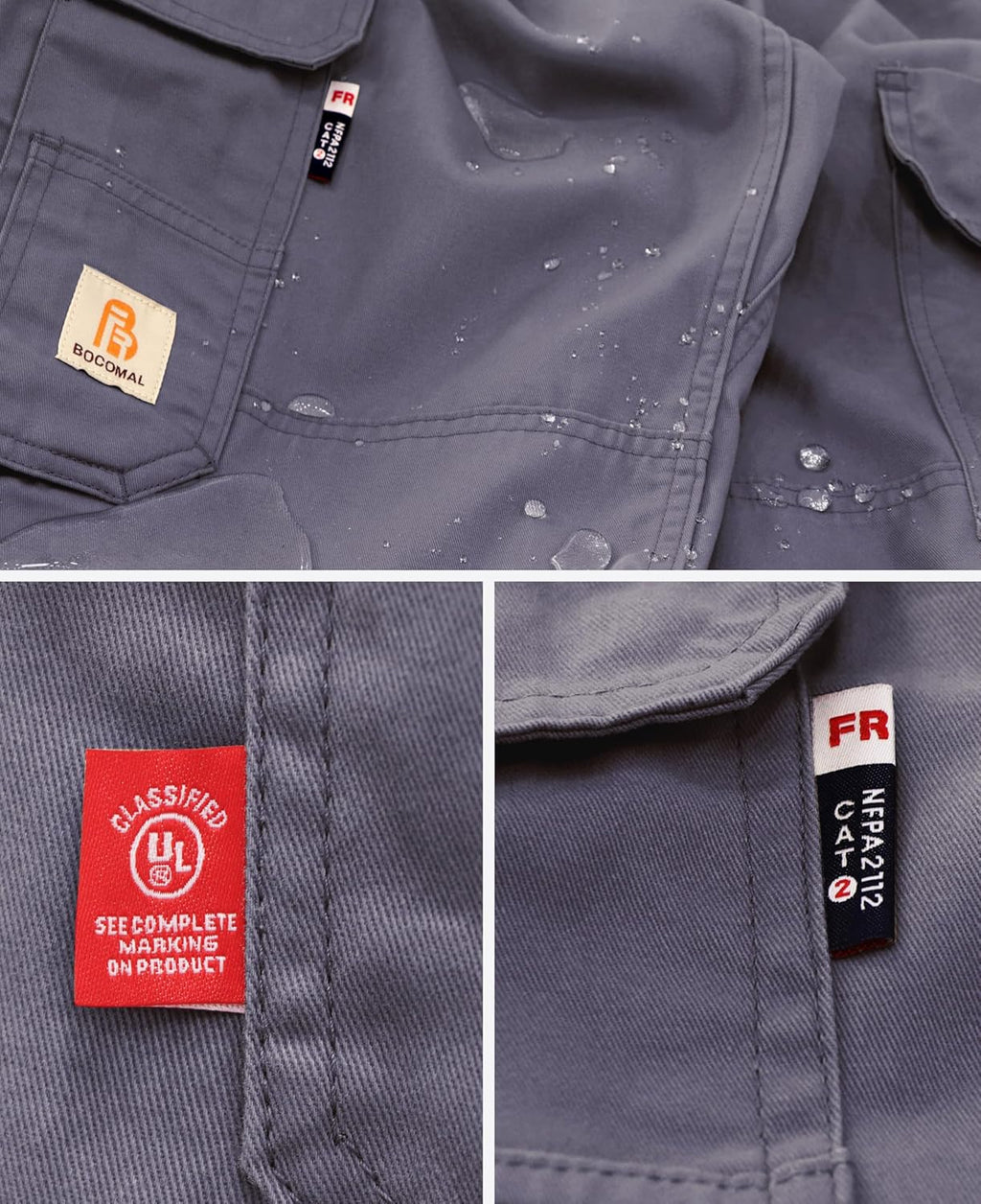 BOCOMAL FR Pants for Men Utility Cargo Pockets Flame Resistant/Fire Retardant Carpenter Water Oil Repellent Finish
