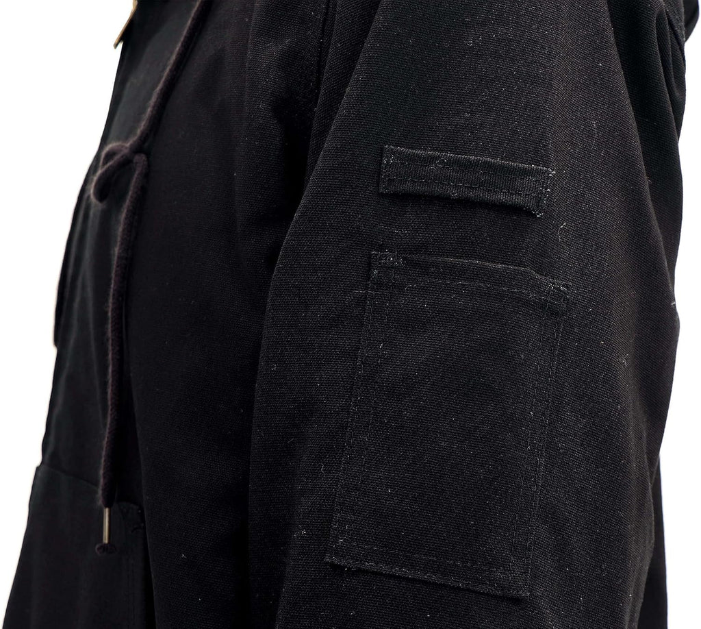BOCOMAL FR Jacket Insulated Flame Resistant Duck Hooded Coat Outwear&Vest Light Water Repellent and Oil Resistant.