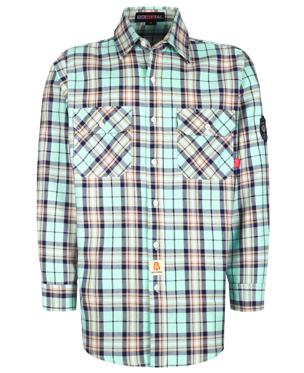 BOCOMAL FR Shirts for Men Flame Resistant Light Weight NFPA2112 Fire Retardant Welding Shirt Water & Oil Repellent Finish