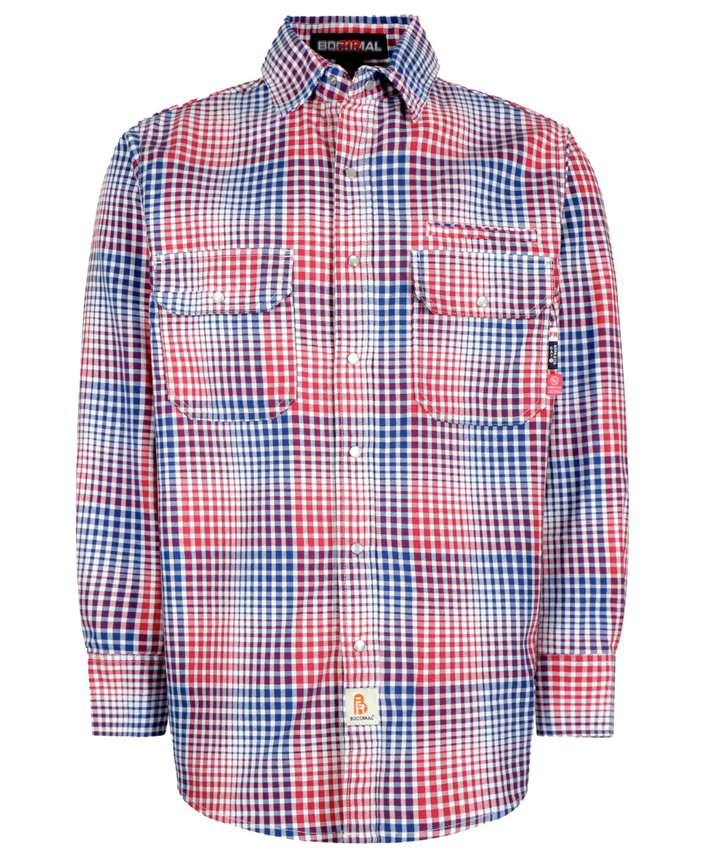 BOCOMAL FR Shirts for Men Snaps Down 7.5oz Water Repellent Fire Resistant Welding Jackets-NFPA2112 CAT2